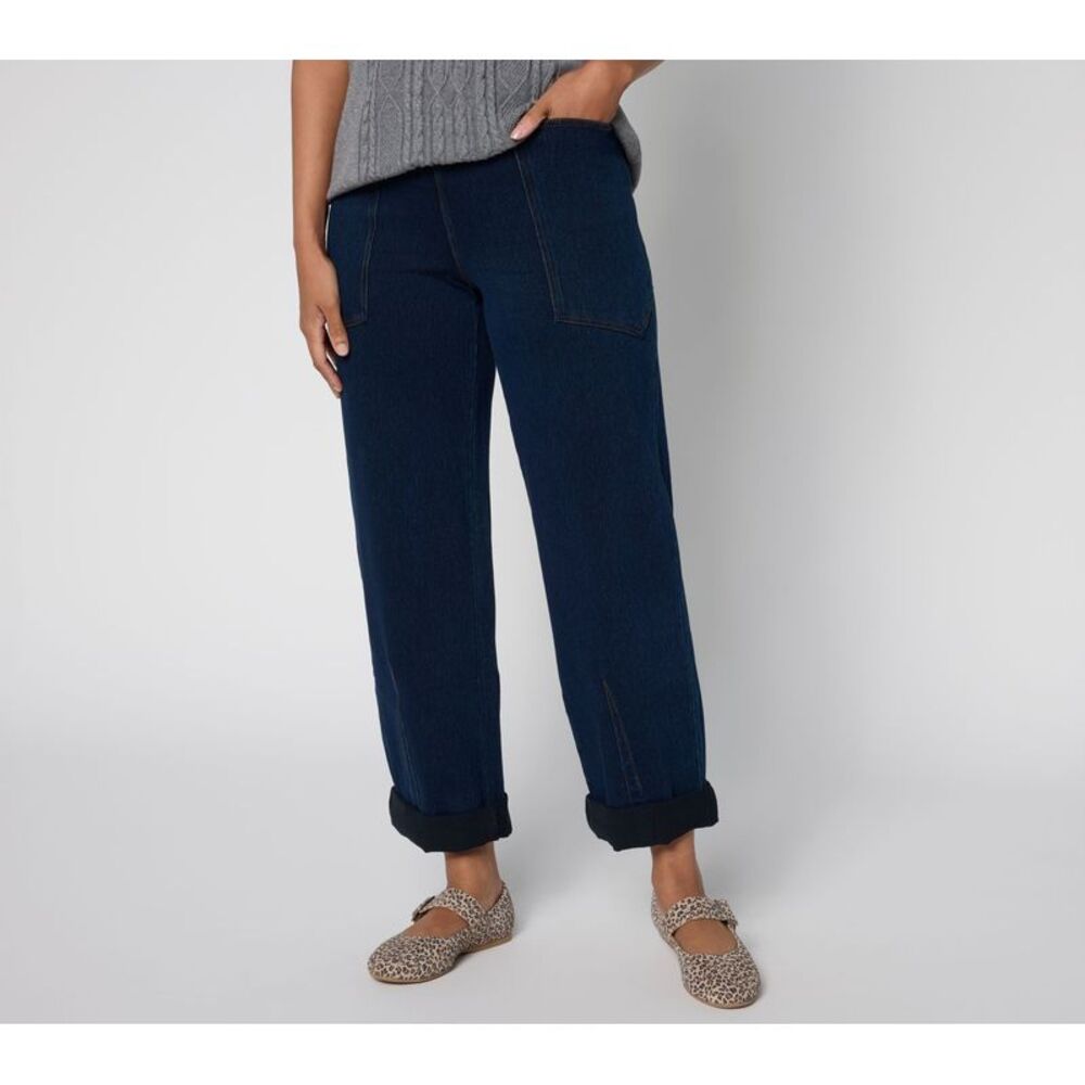 Lysse New York Women's Pants Sz M Penelope Curved Cuff Denim Blue